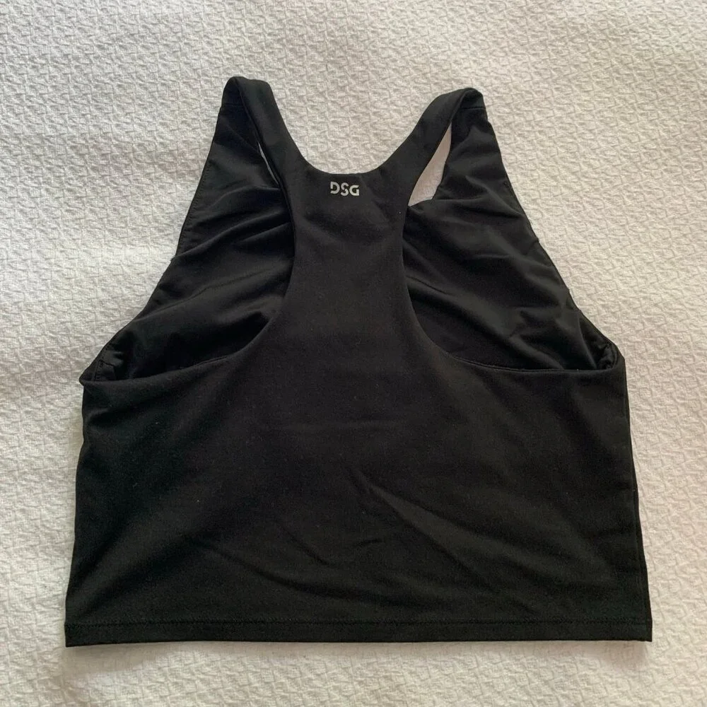 5/$25 DSG‎ Girls Black High Neck Racerback Crop Athletic Tank Top Size XL 16